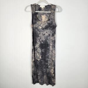 Treasure & Bond Midi Tank Dress Size M Black Gray Tie Dye Modal Beach Casual
